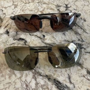 2 pairs Maui Jim Sport Sunglasses + cases.